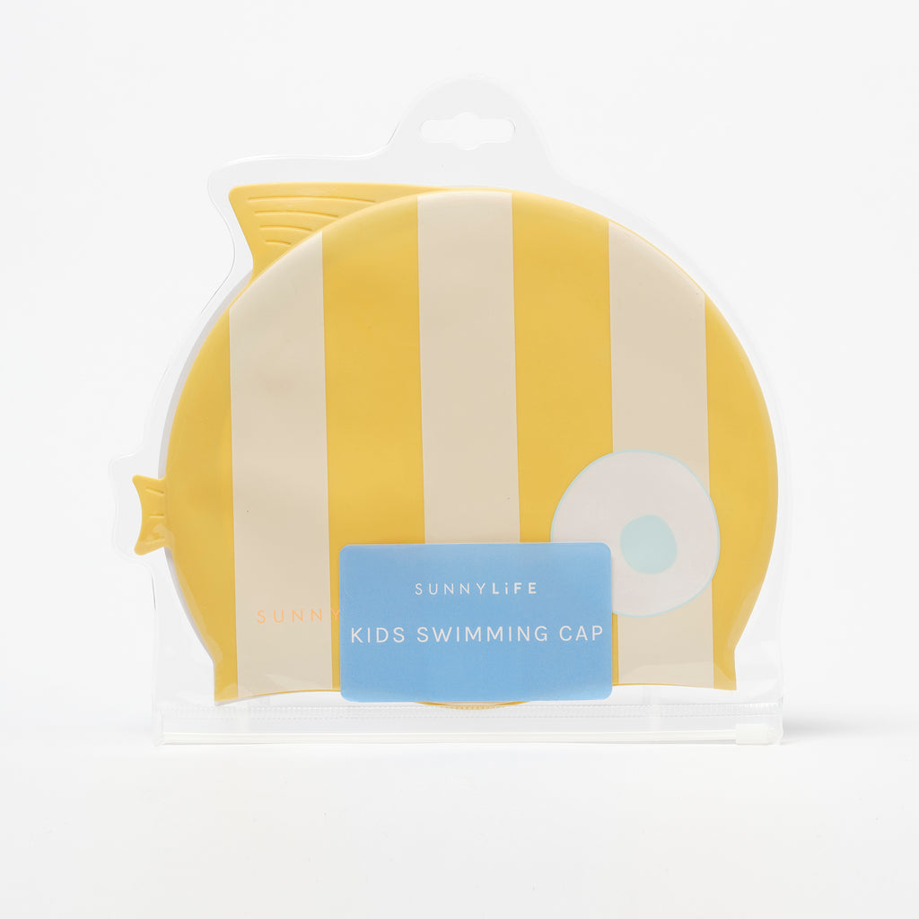 Bonnet De Bain Enfant Finn Le Poisson Rayures Moutarde