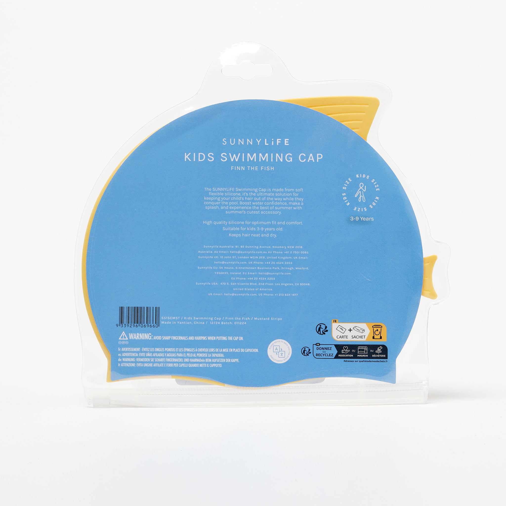Bonnet De Bain Enfant Finn Le Poisson Rayures Moutarde