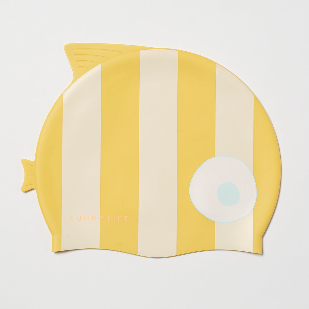 Bonnet De Bain Enfant Finn Le Poisson Rayures Moutarde