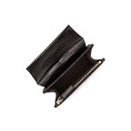 Sac Trotteur A Rabat Avec Fermoir Muse Exotic - Noir Lézard