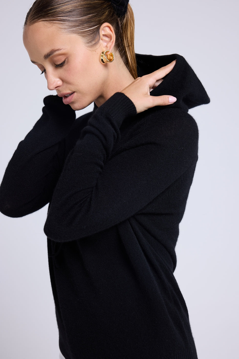 Felpa con cappuccio Sabrina - Nero - Donna