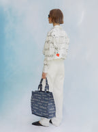 Bolso tote vaquero Amour de jacquard