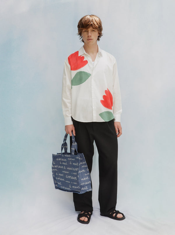 Bolso tote vaquero Amour de jacquard