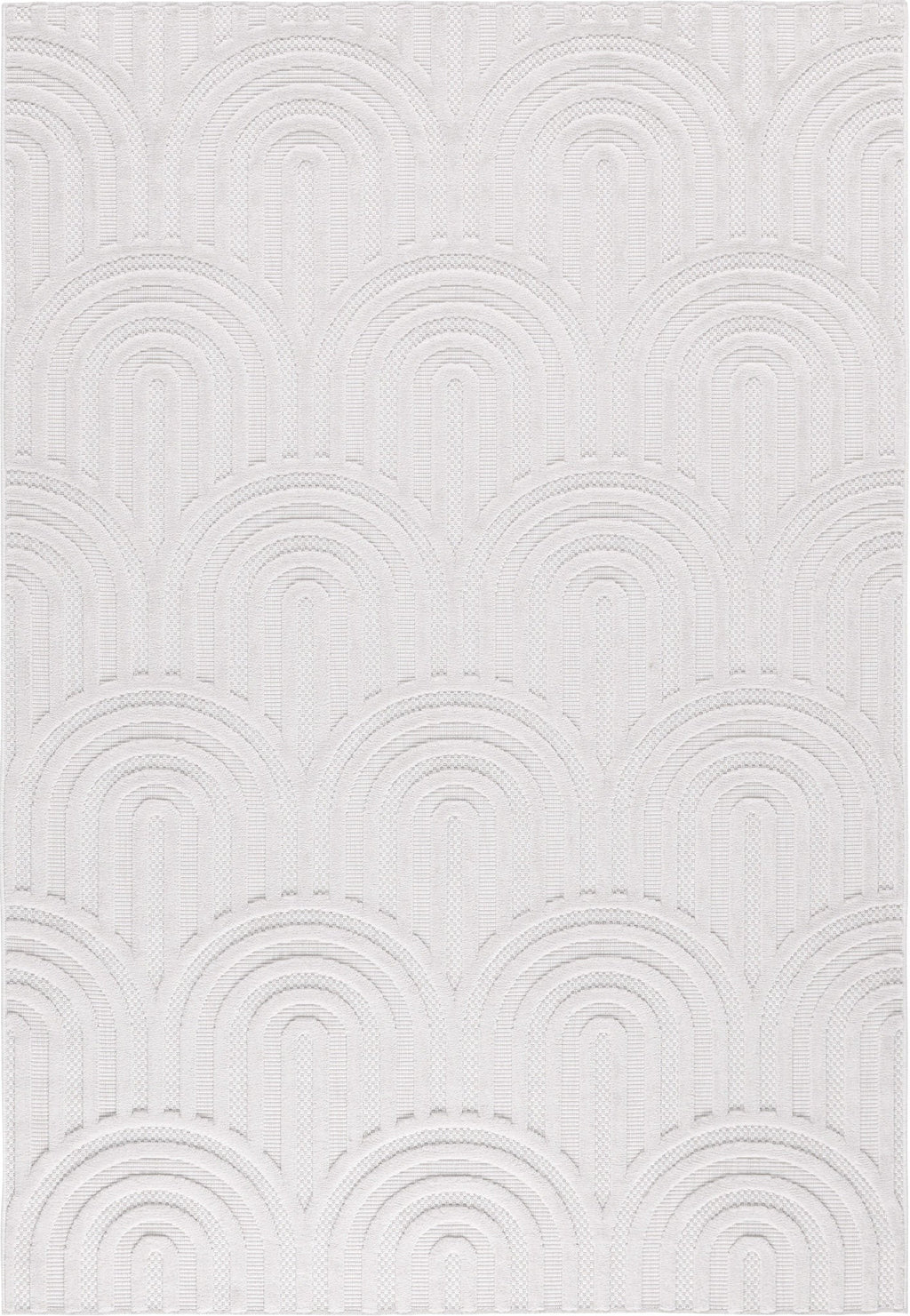 Alfombra interior y exterior con estampado de arcos Blanco: SAN985BLA Alfombras Nazar
