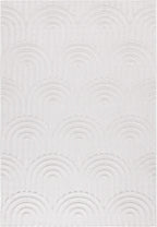 Alfombra interior y exterior con estampado de arcos Blanco: SAN985BLA Alfombras Nazar