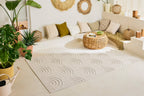 Alfombra interior y exterior con estampado de arcos Blanco: SAN985BLA Alfombras Nazar