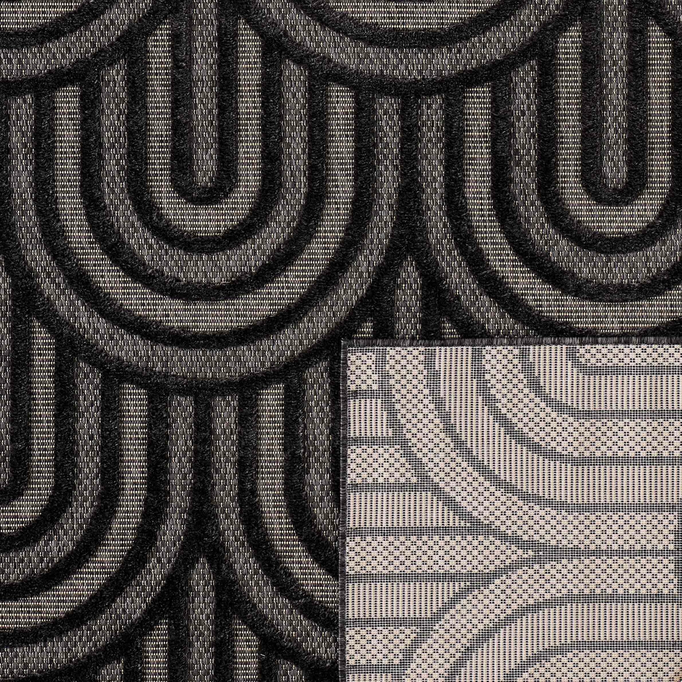 Santorini - Tapis D'Intérieur/Extérieur - Polypropylène - Noir