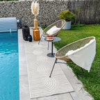 Indoor and outdoor rugs with symmetrical arc patterns White: SAN986BLA Nazar rugs