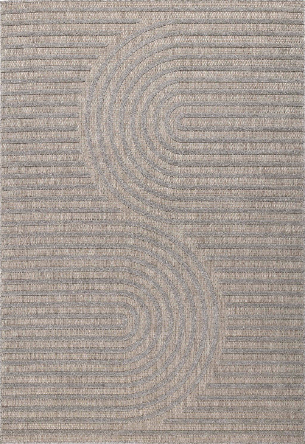 Alfombras de interior y exterior con motivos de arcos simétricos SANTORINI 986 GRIS: SAN986GRI Alfombras Nazar