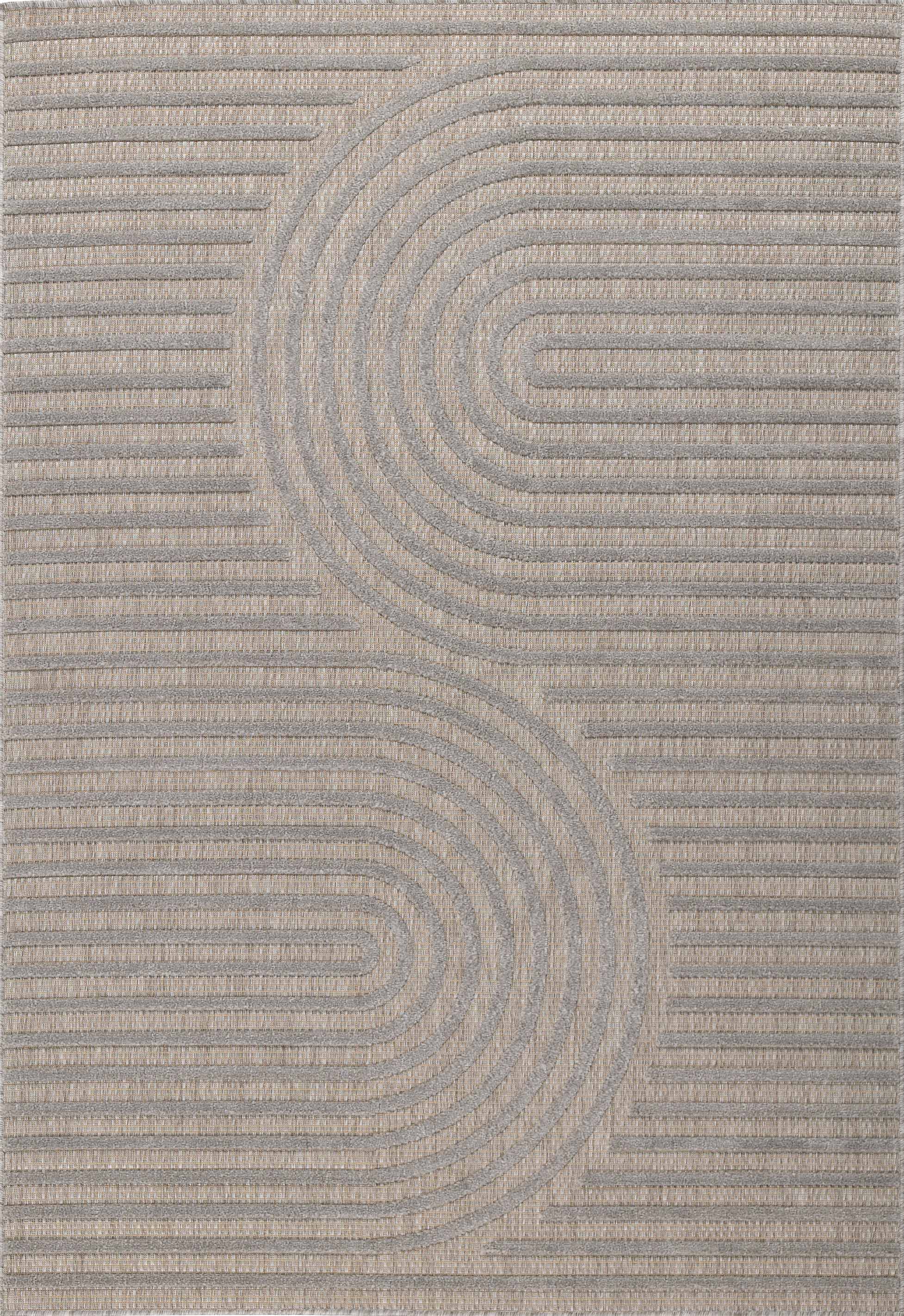 Alfombras de interior y exterior con motivos de arcos simétricos SANTORINI 986 GRIS: SAN986GRI Alfombras Nazar