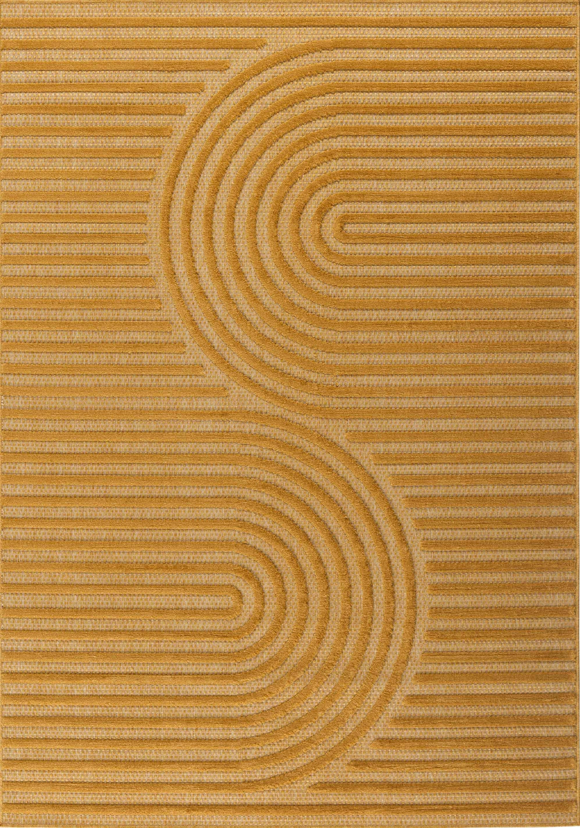 Alfombra Santorini 986 - Diseño Gráfico - Amarillo - Interior / Exterior