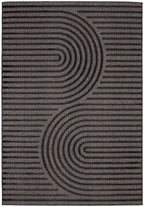 Santorini 986 Rug - Graphic Pattern - Black - Indoor / Outdoor