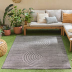 Santorini 986 Rug - Graphic Pattern - Black - Indoor / Outdoor