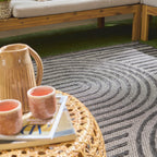 Santorini 986 Rug - Graphic Pattern - Black - Indoor / Outdoor