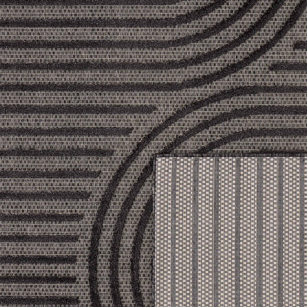 Santorini 986 Rug - Graphic Pattern - Black - Indoor / Outdoor