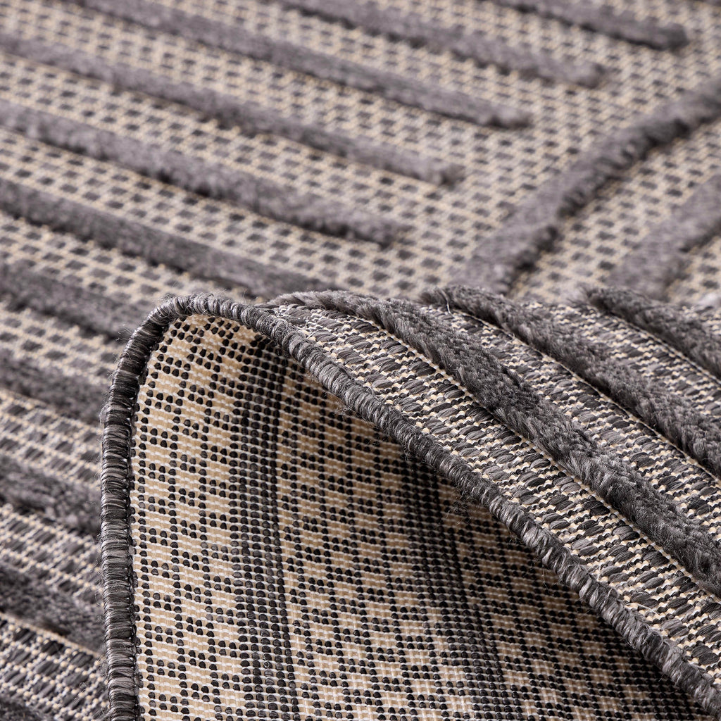 Santorini 986 Rug - Graphic Pattern - Black - Indoor / Outdoor