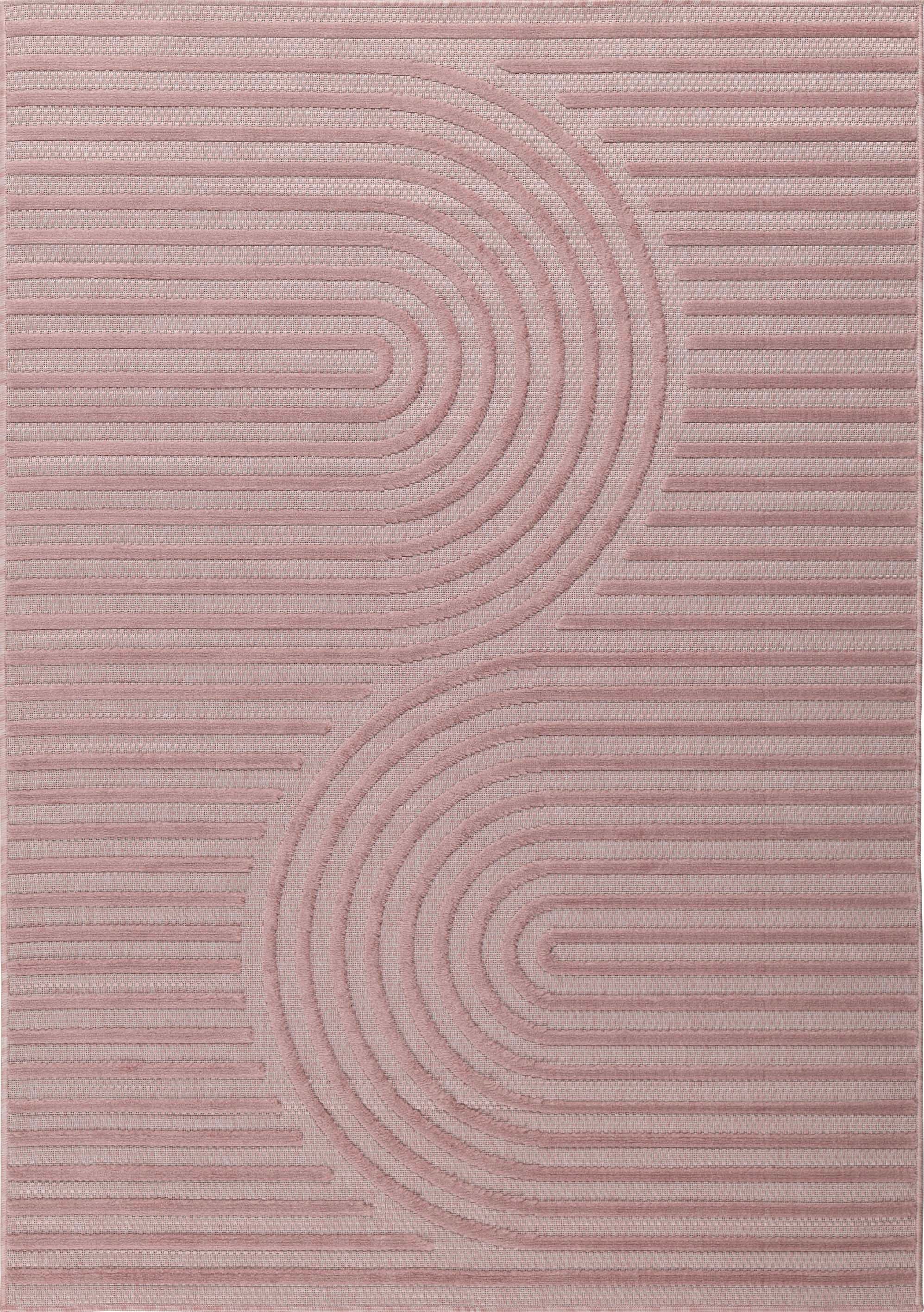 Santorini 986 Rug - Graphic Pattern - Pink - Indoor / Outdoor