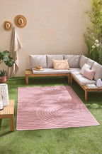 Santorini 986 Rug - Graphic Pattern - Pink - Indoor / Outdoor