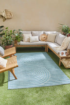 Alfombras de interior y exterior con motivos de arcos simétricos SANTORINI 986 TURQUESA: SAN986TUR Alfombras Nazar