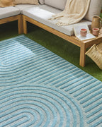 Alfombras de interior y exterior con motivos de arcos simétricos SANTORINI 986 TURQUESA: SAN986TUR Alfombras Nazar