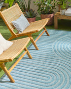 Alfombras de interior y exterior con motivos de arcos simétricos SANTORINI 986 TURQUESA: SAN986TUR Alfombras Nazar