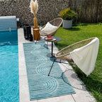 Alfombras de interior y exterior con motivos de arcos simétricos SANTORINI 986 TURQUESA: SAN986TUR Alfombras Nazar
