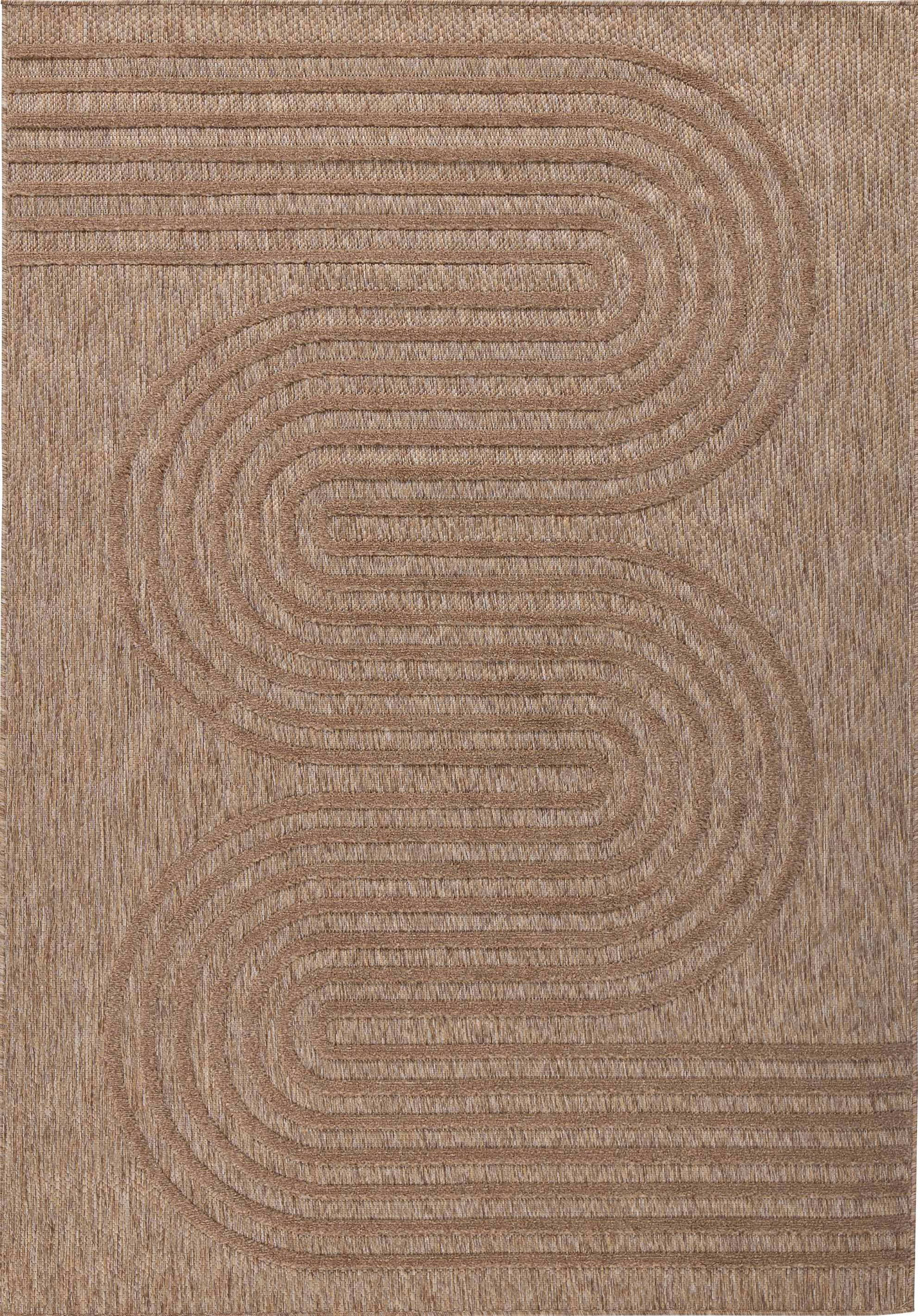 Indoor and outdoor rug with wave patterns SANTORINI Beige: SAN987BEI Nazar rugs