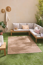 Indoor and outdoor rug with wave patterns SANTORINI Beige: SAN987BEI Nazar rugs