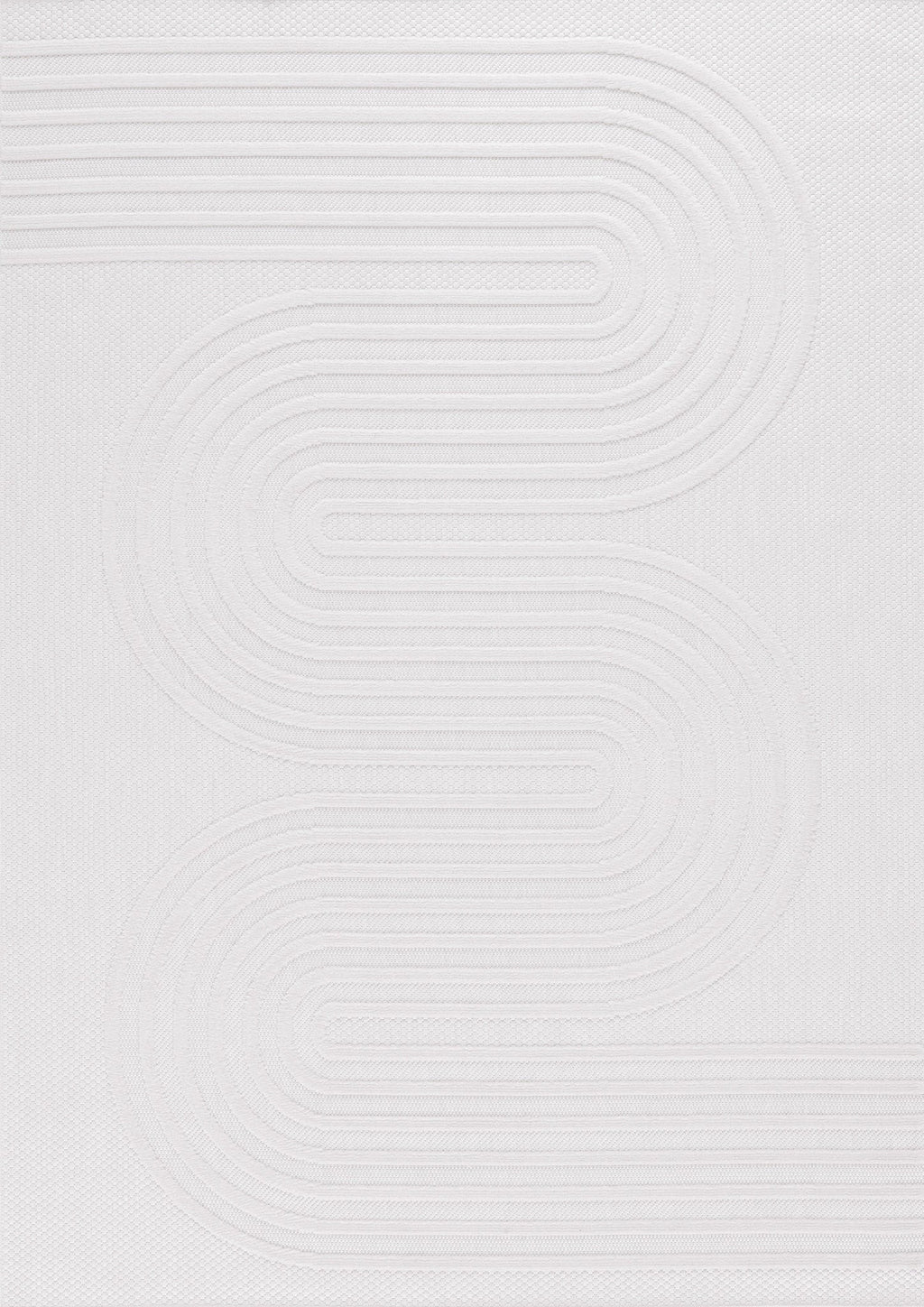 Alfombra interior y exterior con motivos ondulados SANTORINI Blanco: SAN987BLA Alfombras Nazar
