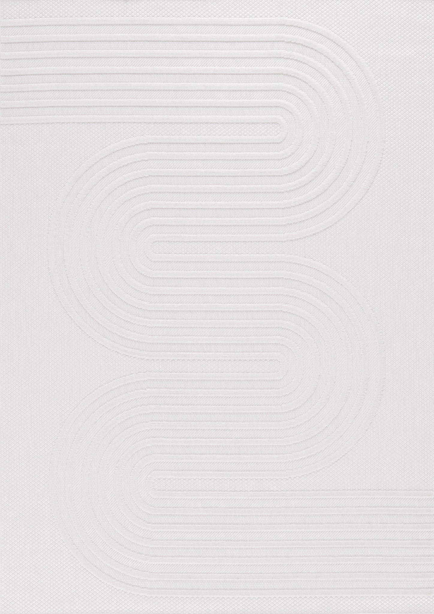 Alfombra interior y exterior con motivos ondulados SANTORINI Blanco: SAN987BLA Alfombras Nazar