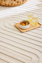 Alfombra interior y exterior con motivos ondulados SANTORINI Blanco: SAN987BLA Alfombras Nazar