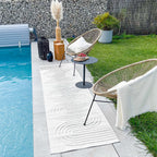 Alfombra interior y exterior con motivos ondulados SANTORINI Blanco: SAN987BLA Alfombras Nazar