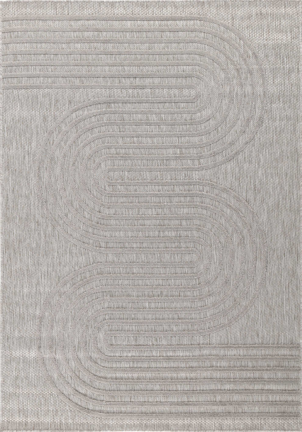 Alfombra interior y exterior con motivos ondulados SANTORINI Gris: SAN987GRI Alfombras Nazar