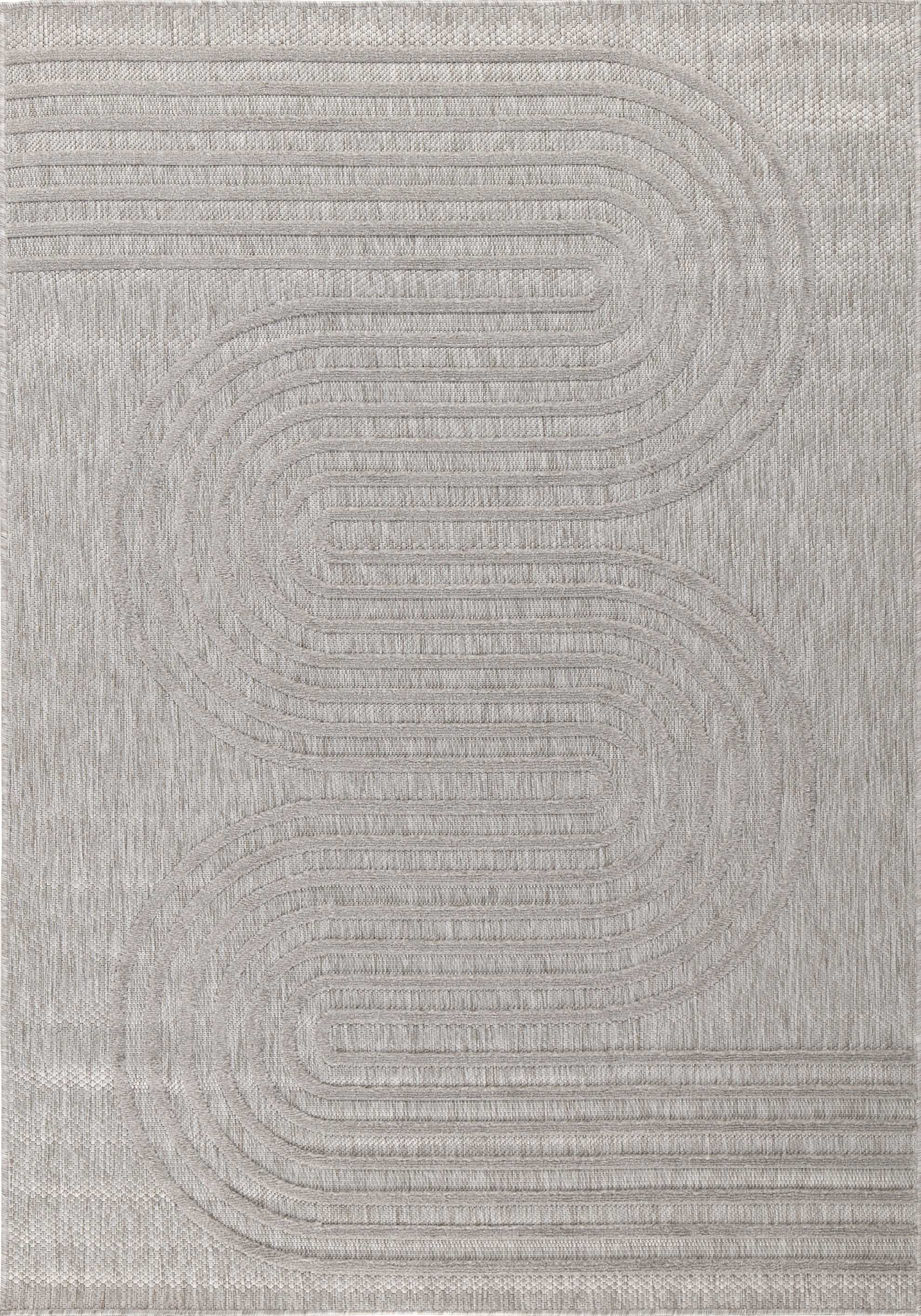 Alfombra interior y exterior con motivos ondulados SANTORINI Gris: SAN987GRI Alfombras Nazar
