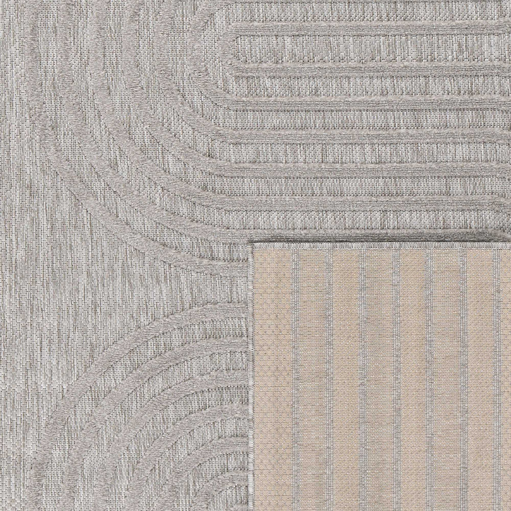 Alfombra interior y exterior con motivos ondulados SANTORINI Gris: SAN987GRI Alfombras Nazar
