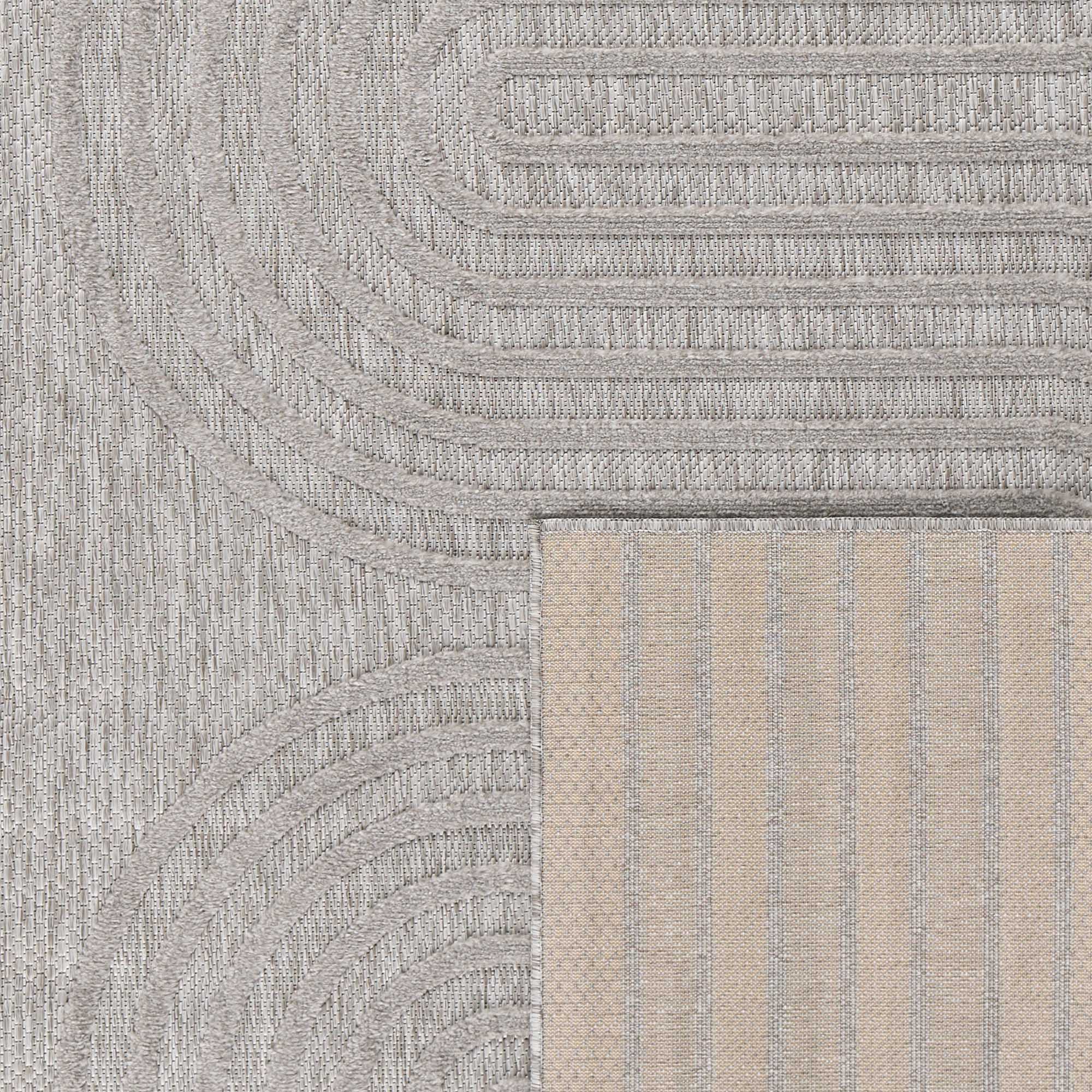 Alfombra interior y exterior con motivos ondulados SANTORINI Gris: SAN987GRI Alfombras Nazar