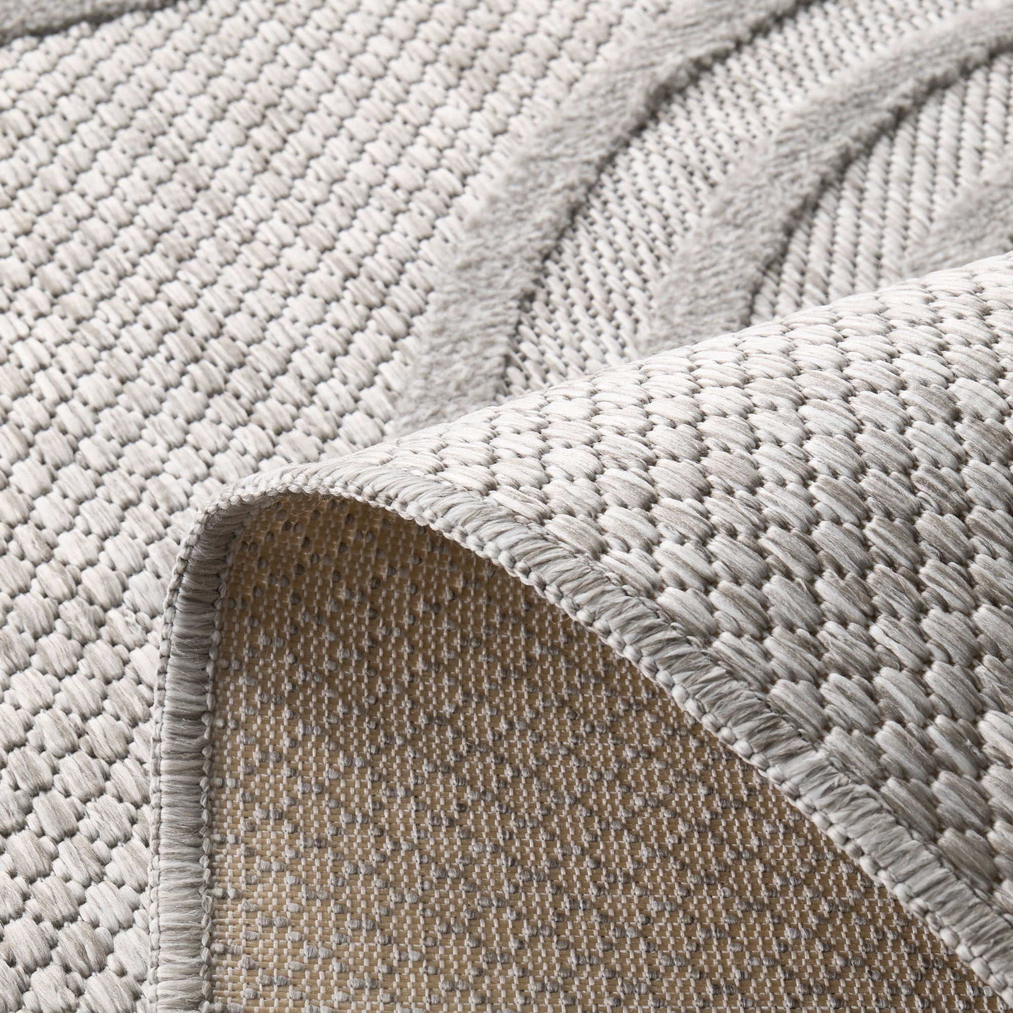 Alfombra interior y exterior con motivos ondulados SANTORINI Gris: SAN987GRI Alfombras Nazar