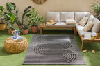 Alfombra interior y exterior con motivos ondulados SANTORINI Negro: SAN987NOI Alfombras Nazar