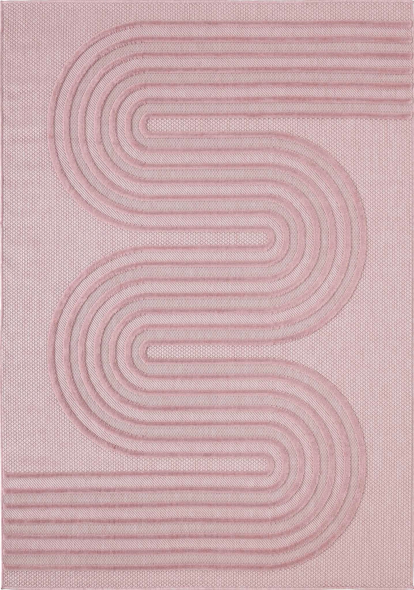 Santorini 987 Rug - Graphic Pattern - Pink - Indoor / Outdoor