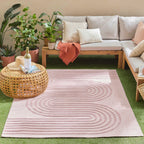 Santorini 987 Rug - Graphic Pattern - Pink - Indoor / Outdoor
