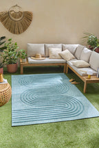Alfombra Santorini 987 - Estampado gráfico - Turquesa - Interior / Exterior