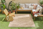 Alfombra de interior y exterior con estampado abstracto Santorini Beige: SAN988BEI Alfombras Nazar