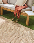 Alfombra de interior y exterior con estampado abstracto Santorini Beige: SAN988BEI Alfombras Nazar