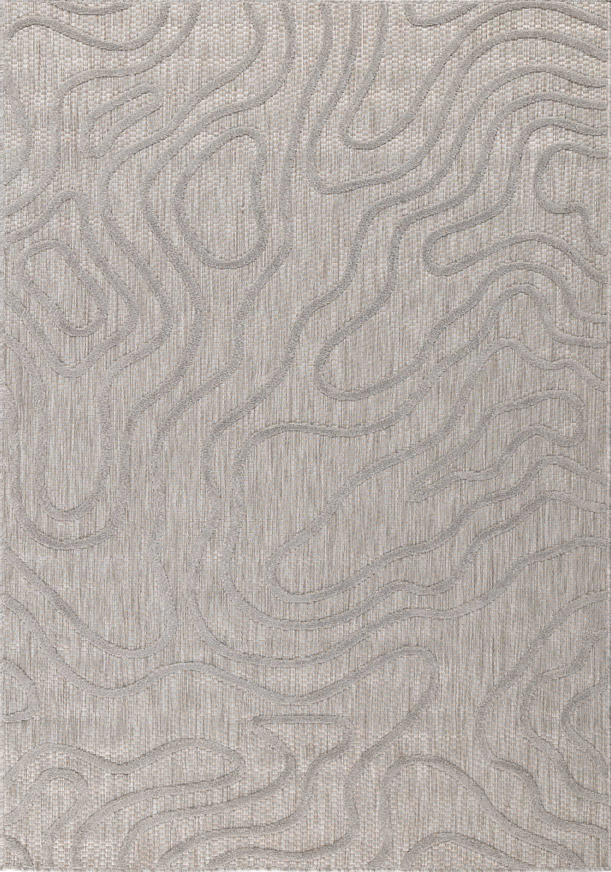 Alfombra de interior y exterior con estampado abstracto Santorini Grey: SAN988GRI Alfombras Nazar