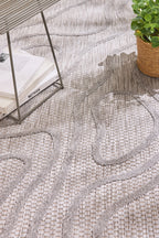Alfombra de interior y exterior con estampado abstracto Santorini Grey: SAN988GRI Alfombras Nazar