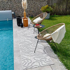 Alfombra de interior y exterior con estampado abstracto Santorini Grey: SAN988GRI Alfombras Nazar