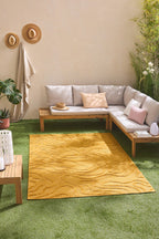 Alfombra de interior y exterior con estampado abstracto Santorini Yellow: SAN988JAU Alfombras Nazar