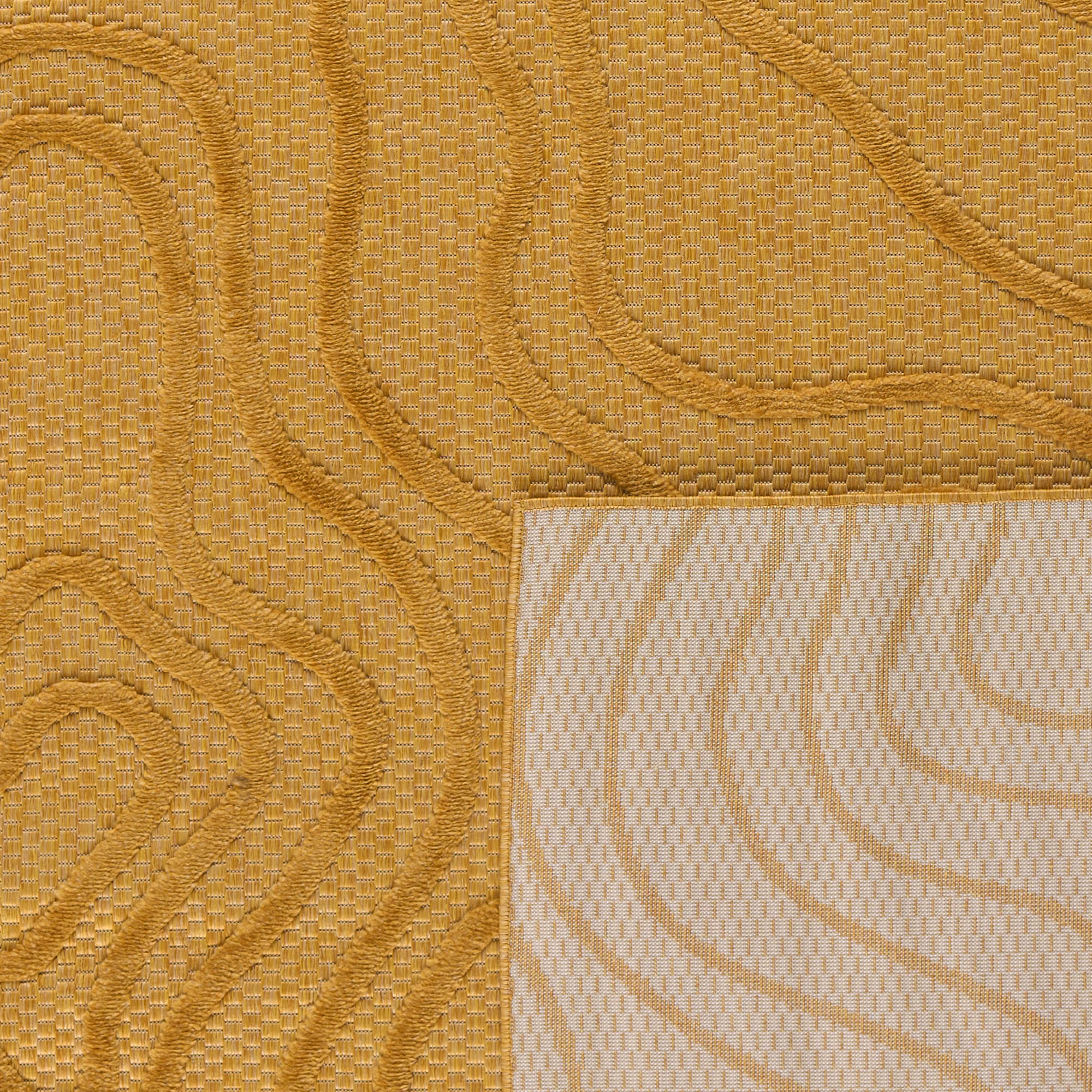 Alfombra de interior y exterior con estampado abstracto Santorini Yellow: SAN988JAU Alfombras Nazar
