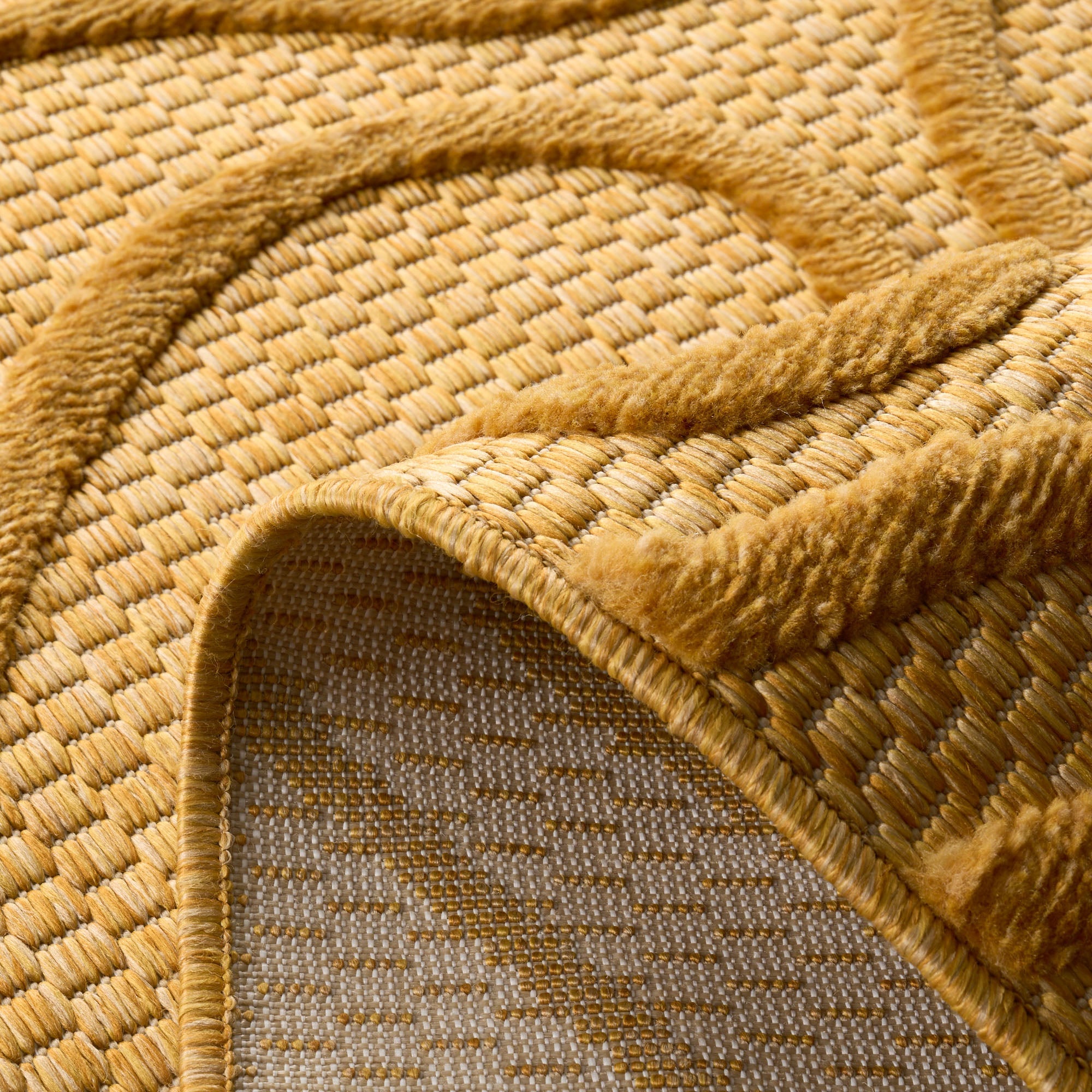Alfombra de interior y exterior con estampado abstracto Santorini Yellow: SAN988JAU Alfombras Nazar