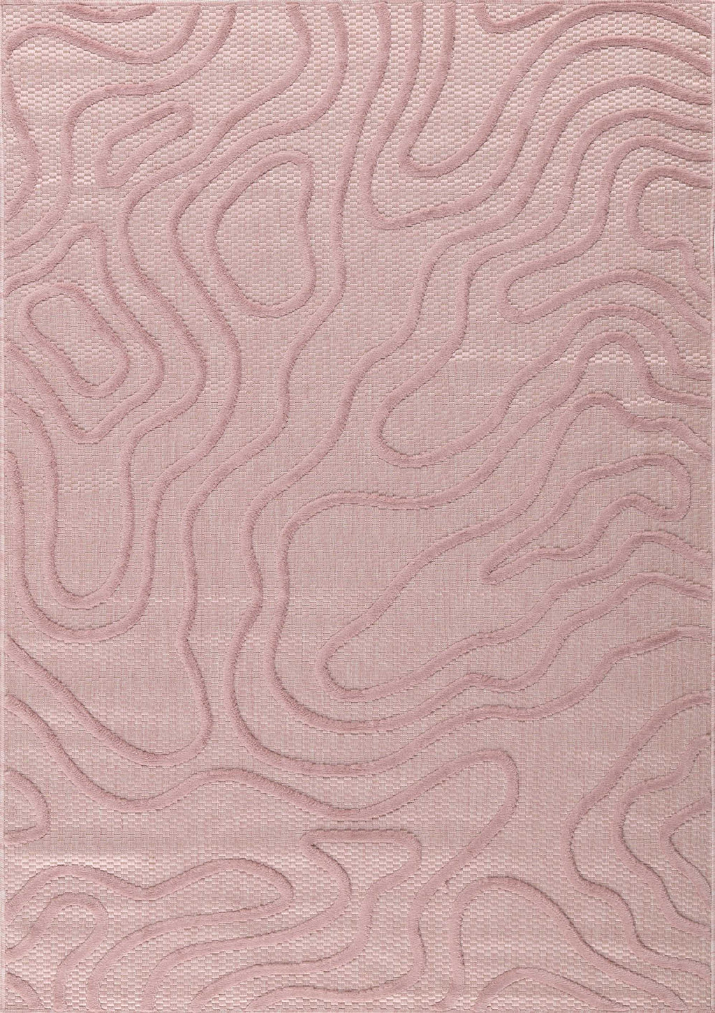 Alfombra interior y exterior con estampado abstracto Santorini Rose: SAN988ROS Alfombras Nazar